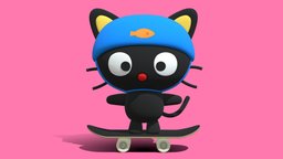 Sanrio Chococat Skateboarding 3D Model