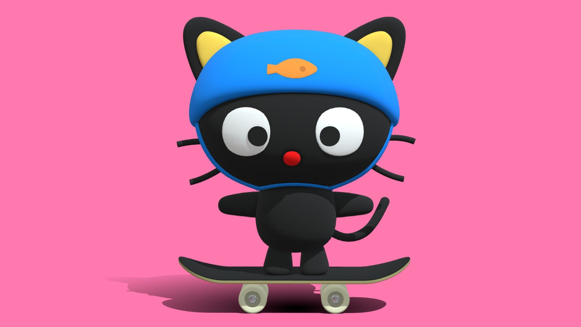 Sanrio Chococat Skateboarding 3D Model 3d model