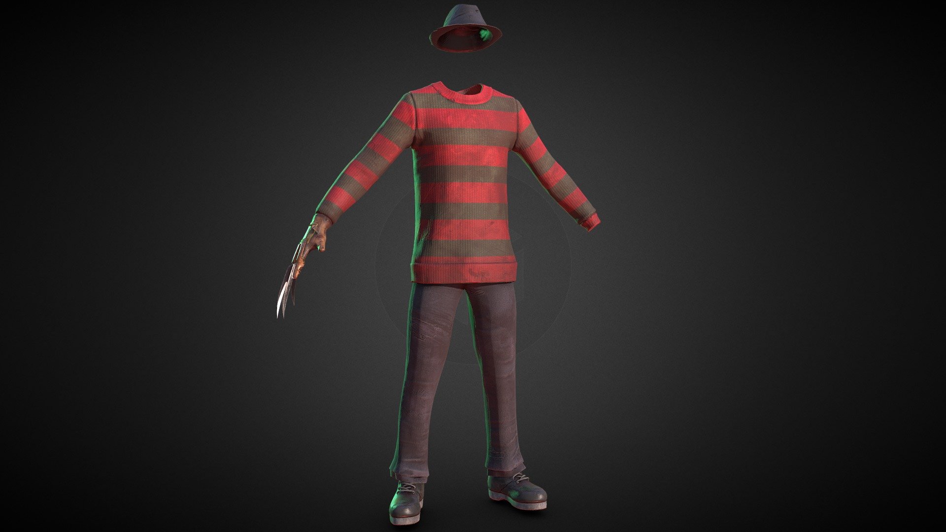 Halloween_Freddys Costume Set 3d model