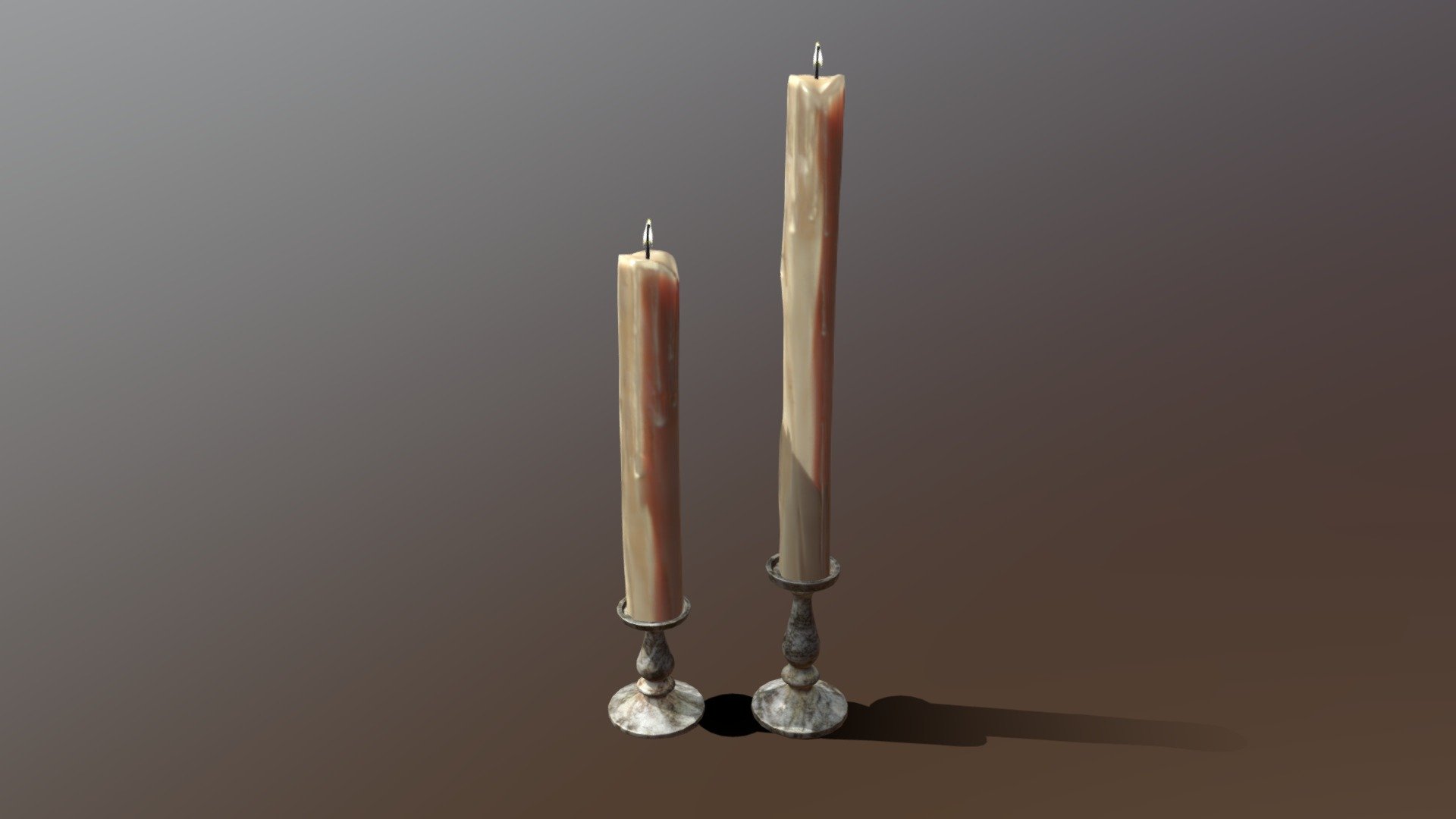 Lilac Marble CandleSticks 3d model