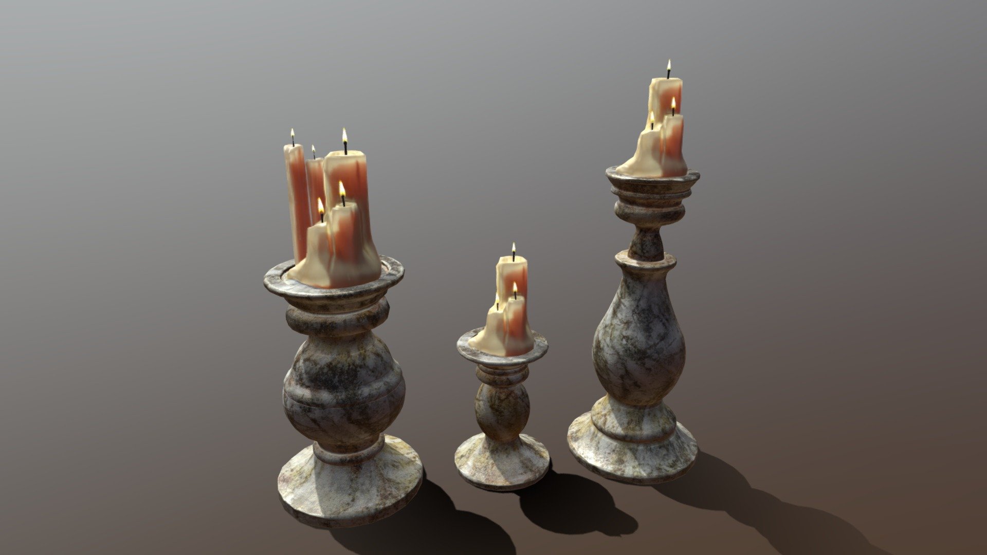 Lilac Marble CandleHolders 3d model