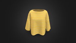 Womens Striped Drop Shoulder T-Shirt