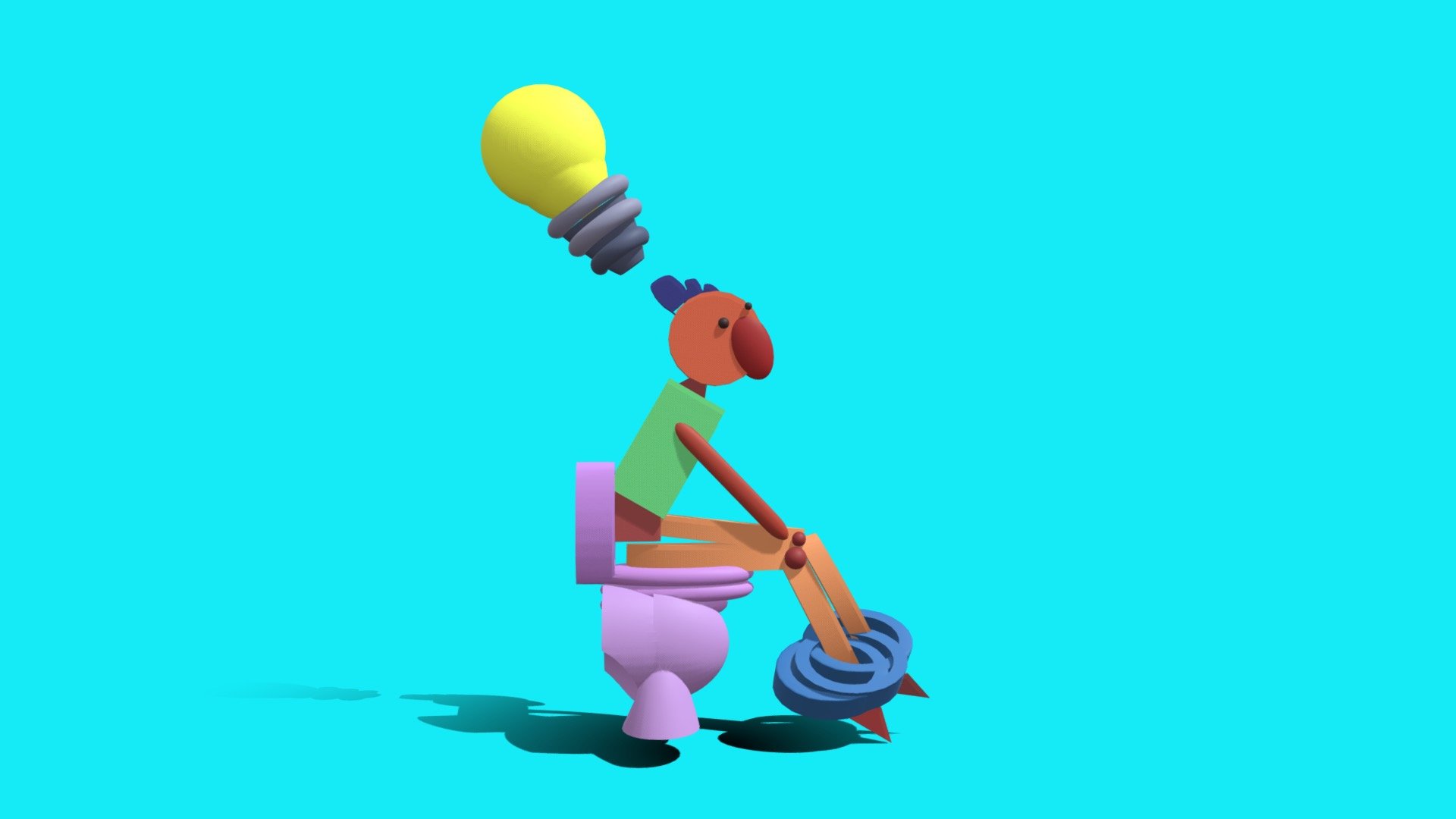 Thinker poop 3d model