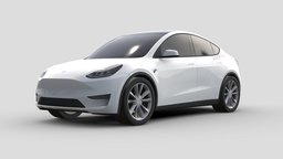 Tesla Model Y 2021 AR/VR, LowPoly 3D Model