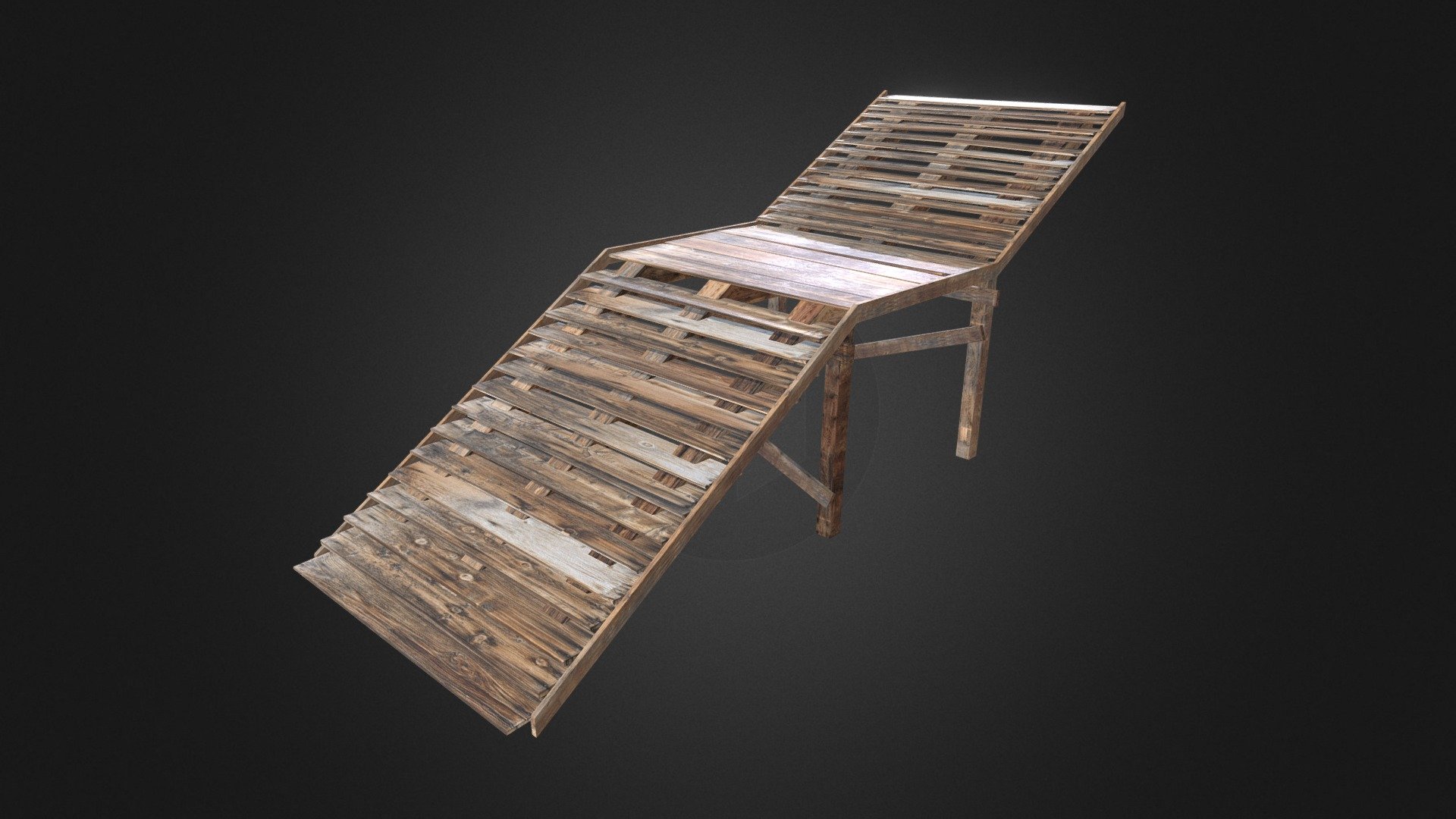 Old Wood Stairs 3d model