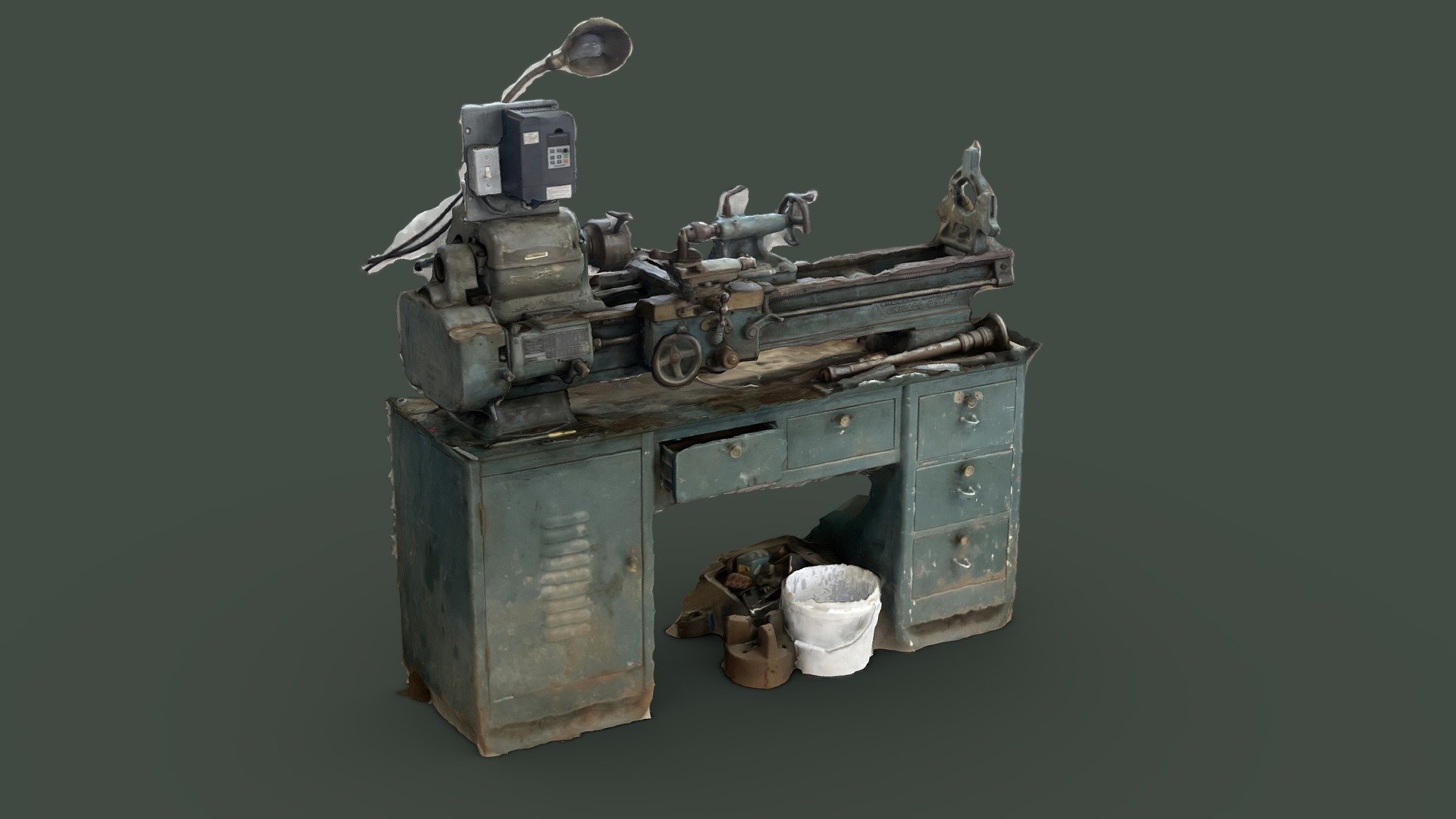 Grungy Lathe Scan 3d model