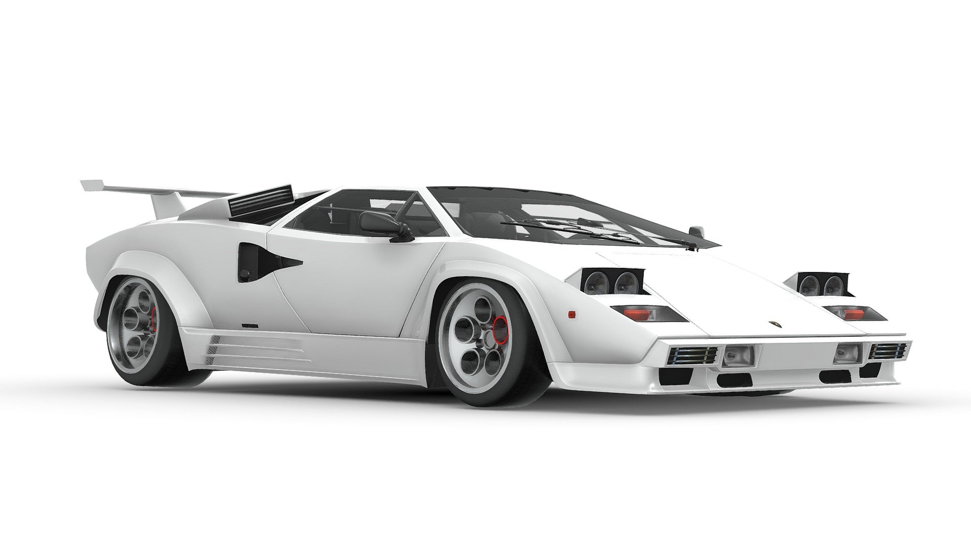 Model 3D Lamborqhini Countach LP500 white 3d model