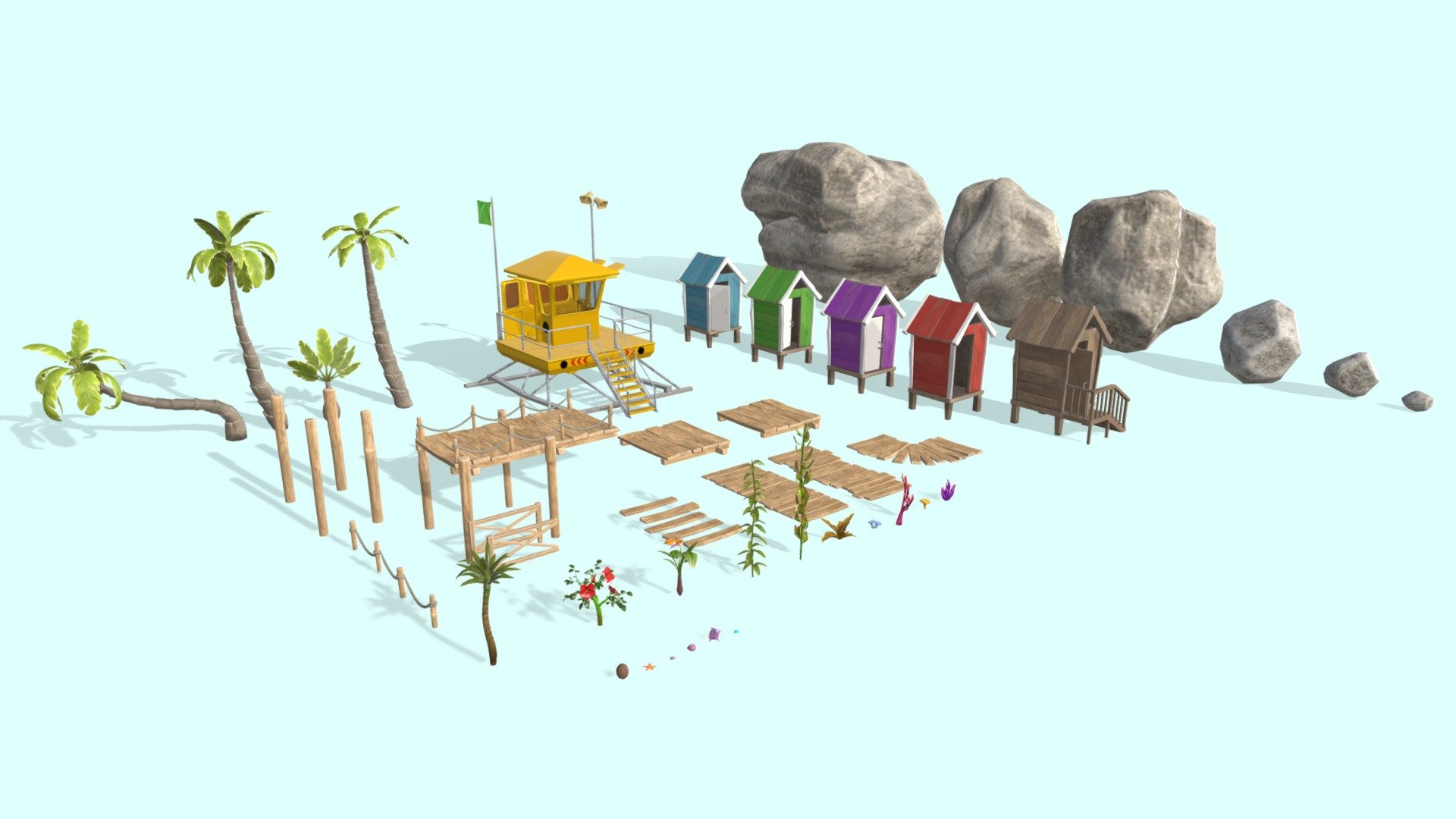 KEKOS Tropical Beach 3d model