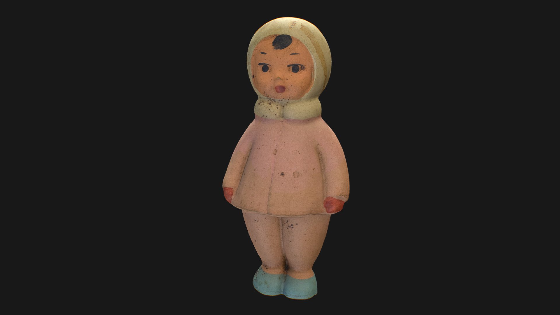 Old USSR Soviet Rubber Toy Child 3d model