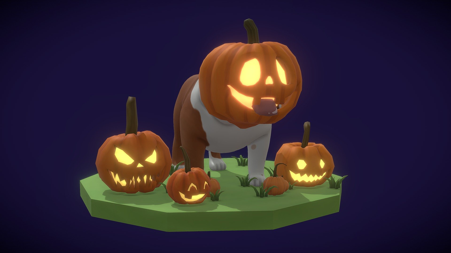 Halloween Bulldog 3d model