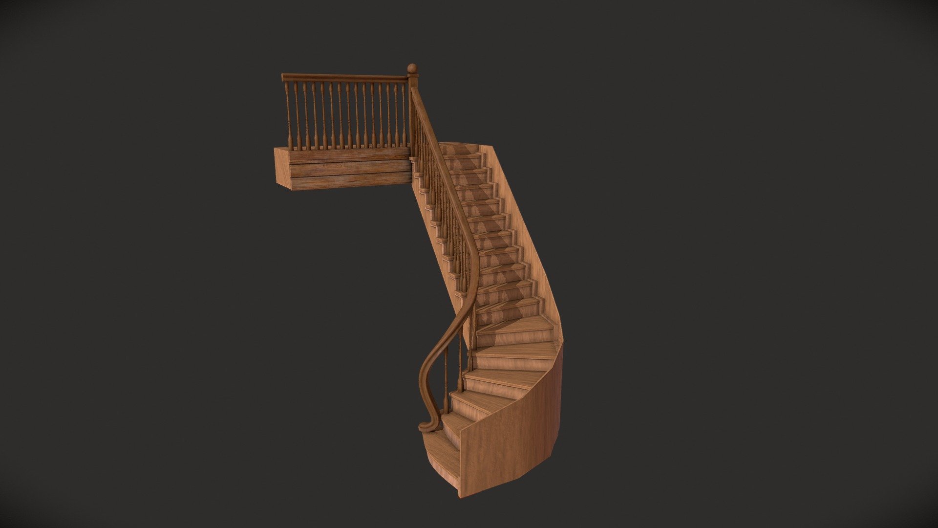 Wooden staircase (Stairs) 3d model