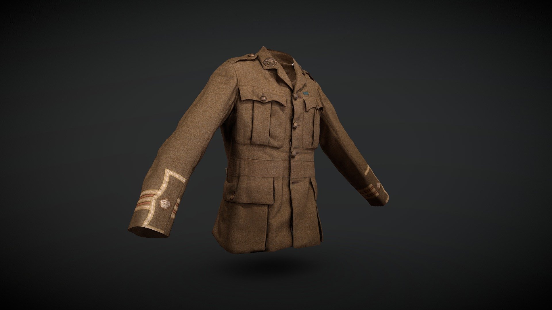 WWI Officers Service Jacket 3d model