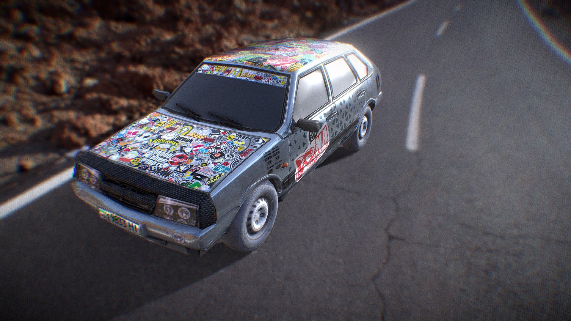 Lada 2109 Silver Tuning 3d model