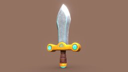 Low Poly Stylized Crystal Sword