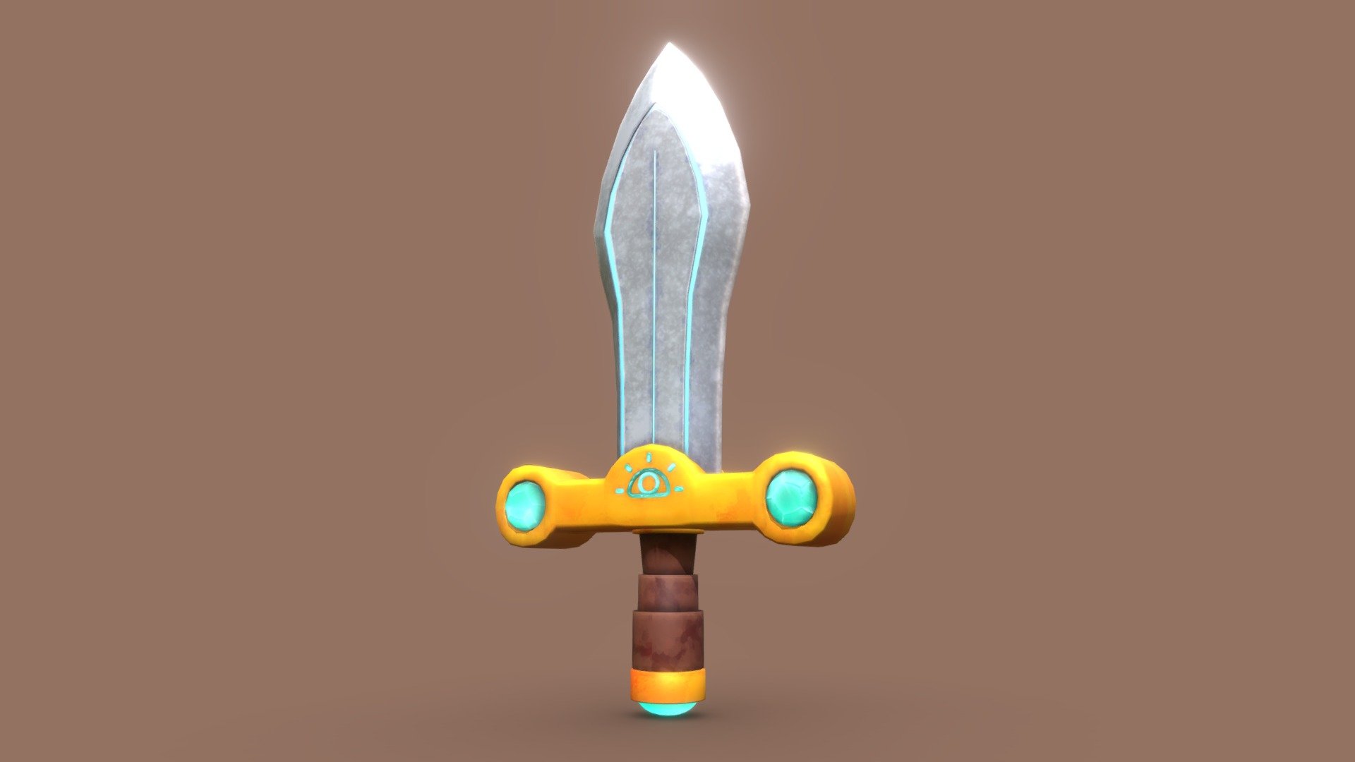 Low Poly Stylized Crystal Sword 3d model