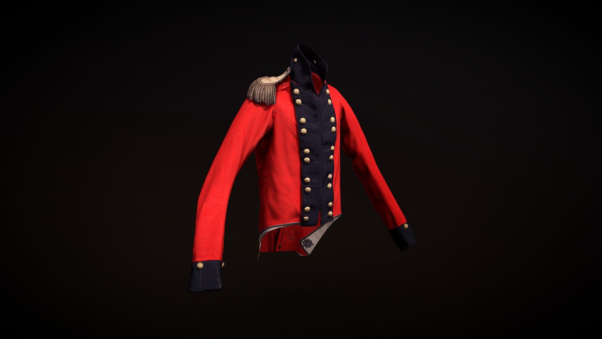 Scarlett Coatee, Officers 3rd Battalion Company 3d model