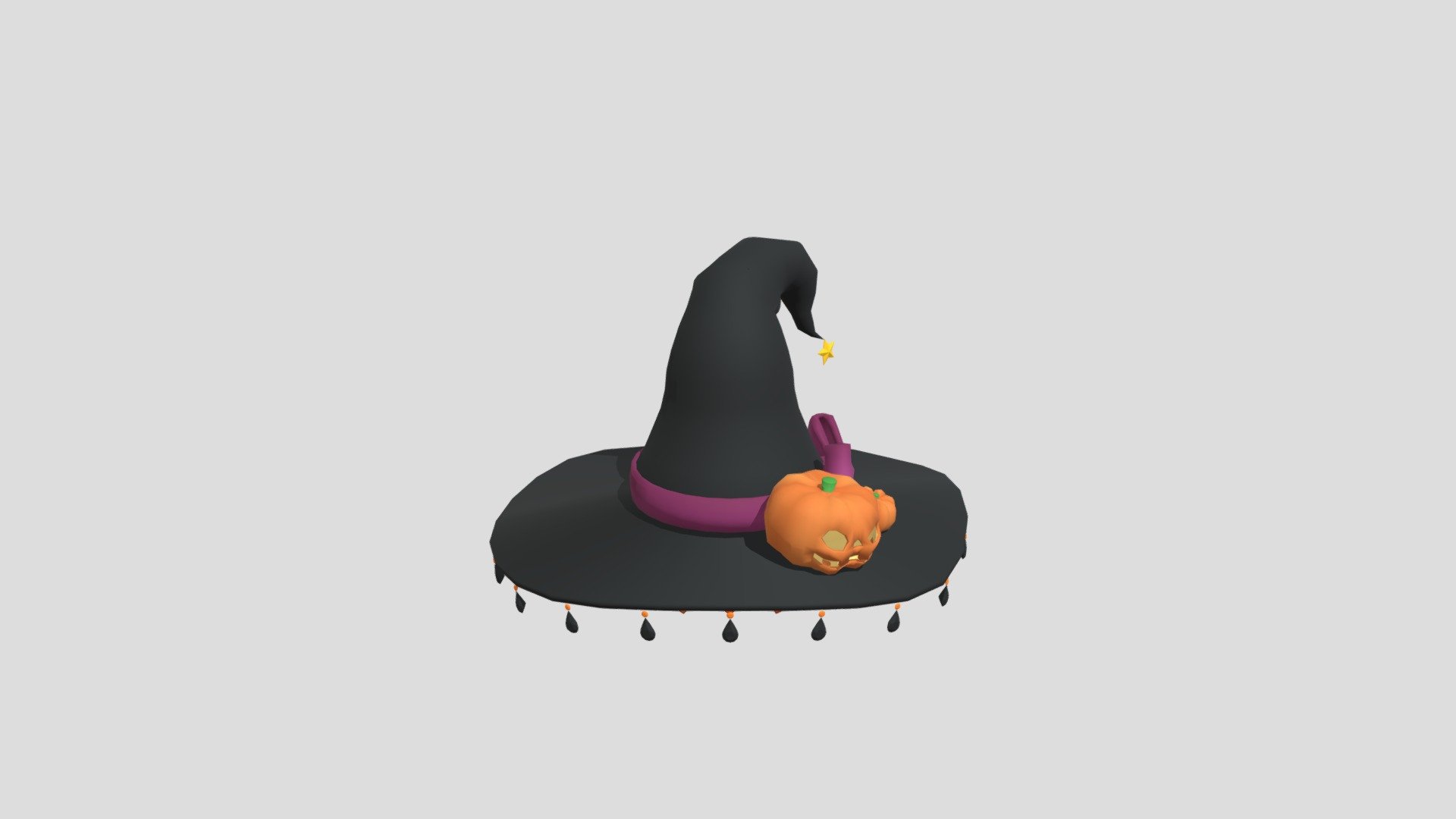 Halloween witch hat 3d model