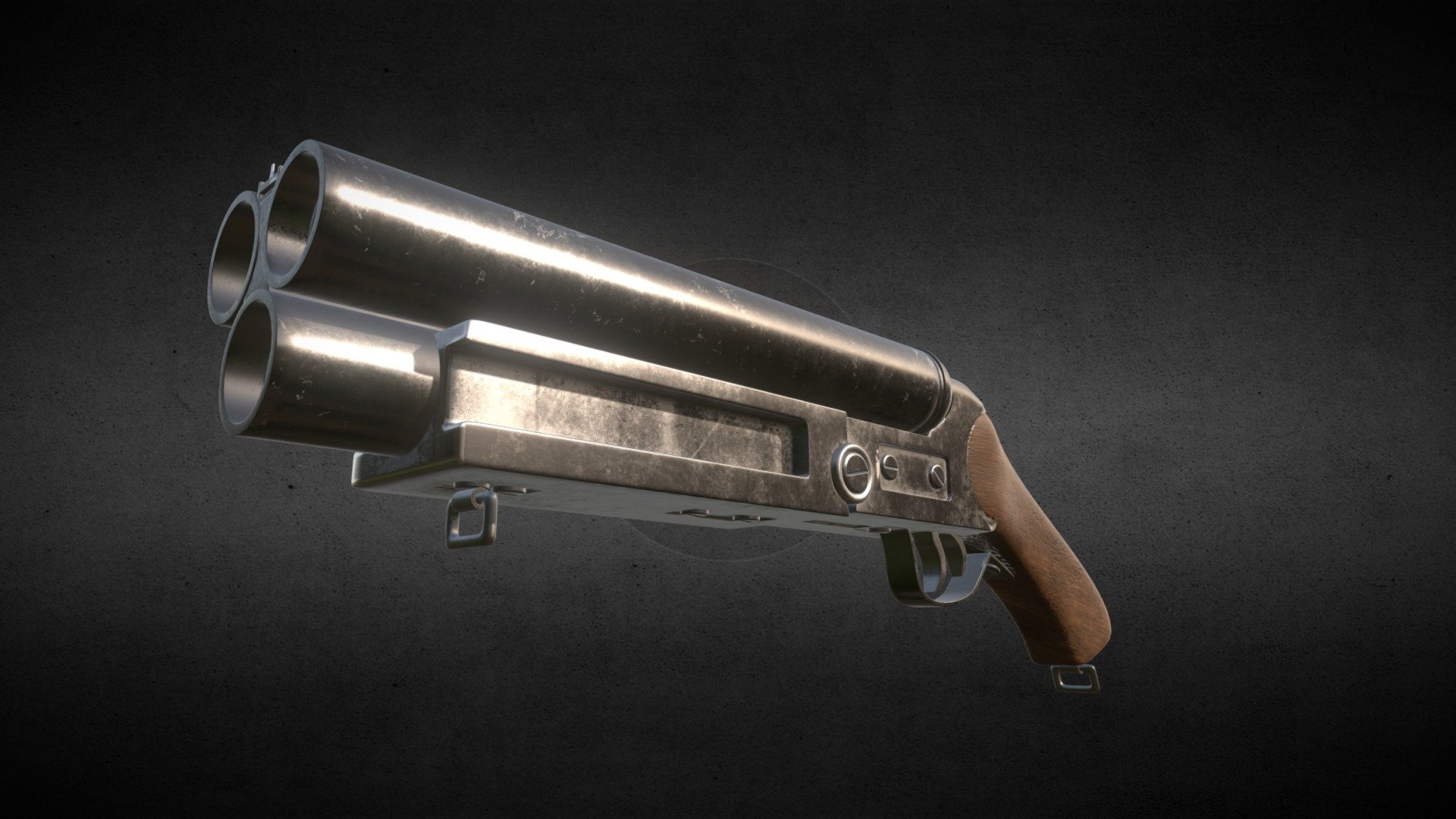 Triple Barreled Shotgun 3d model