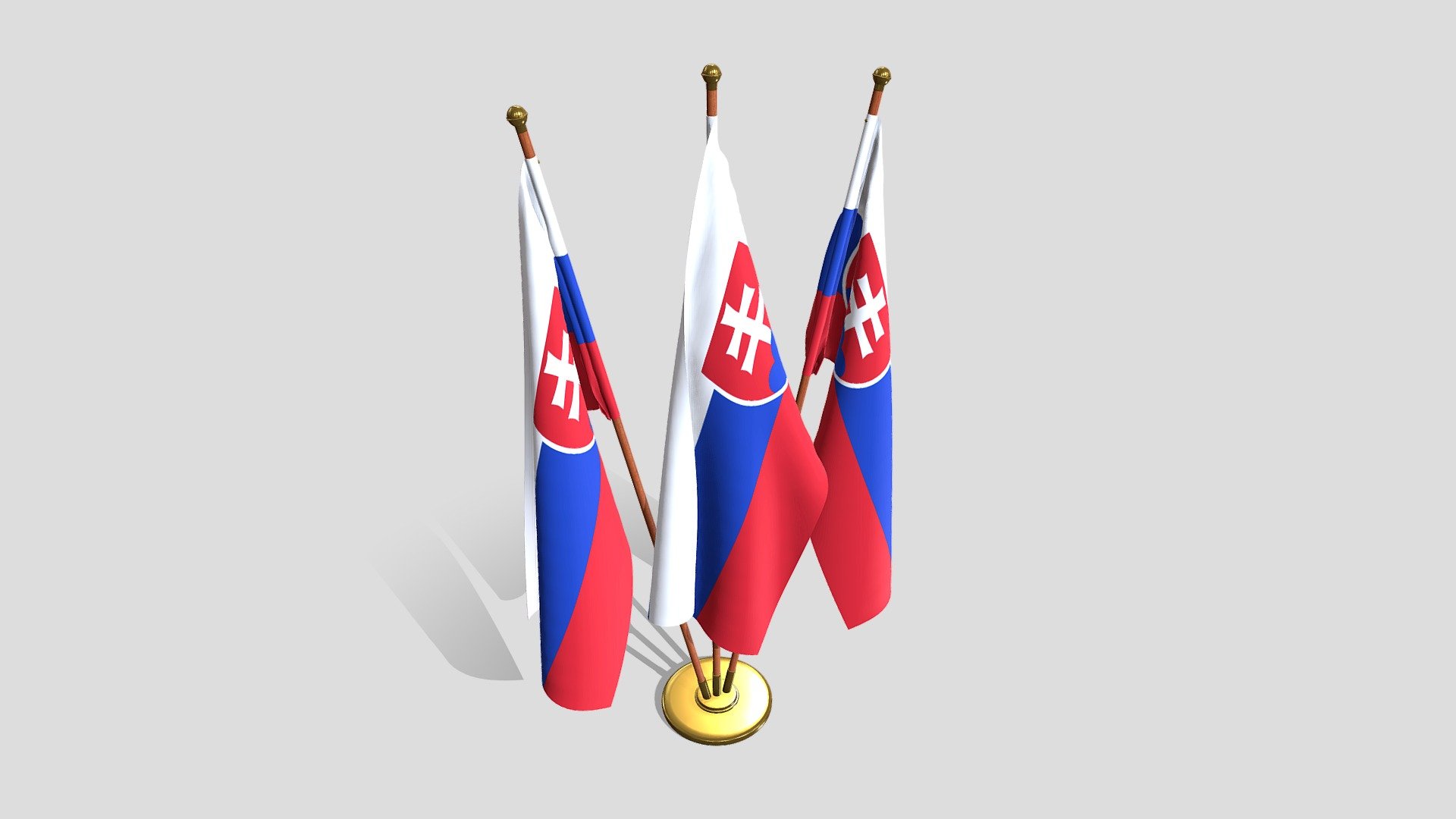 Slovakia Flag Pack 3d model