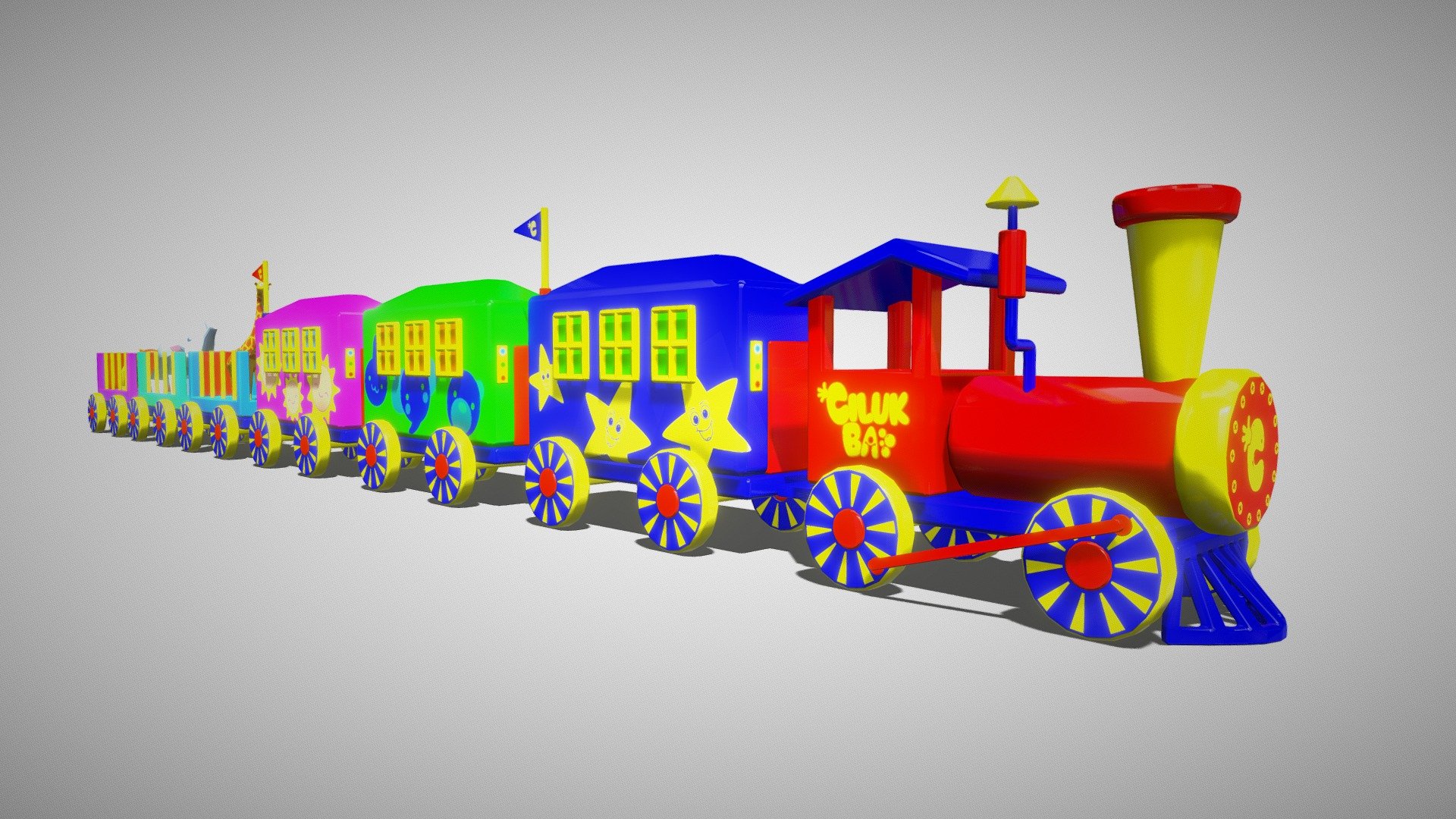 cute train 3d model