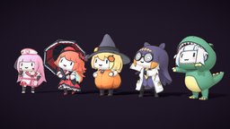 Smol HoloMyth Halloween Costumes!