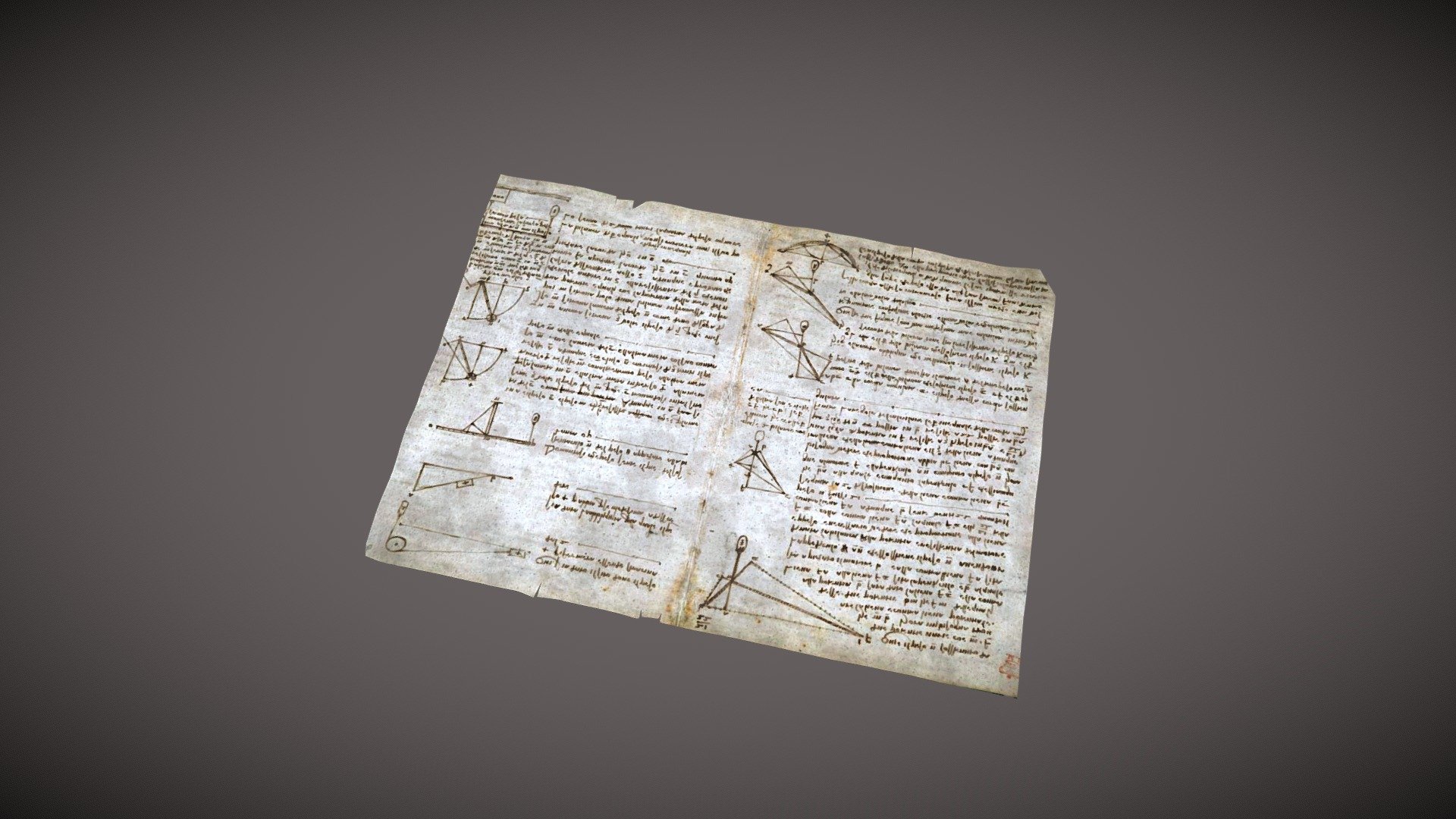 Leonardo Da Vinci Manuscript 3 3d model