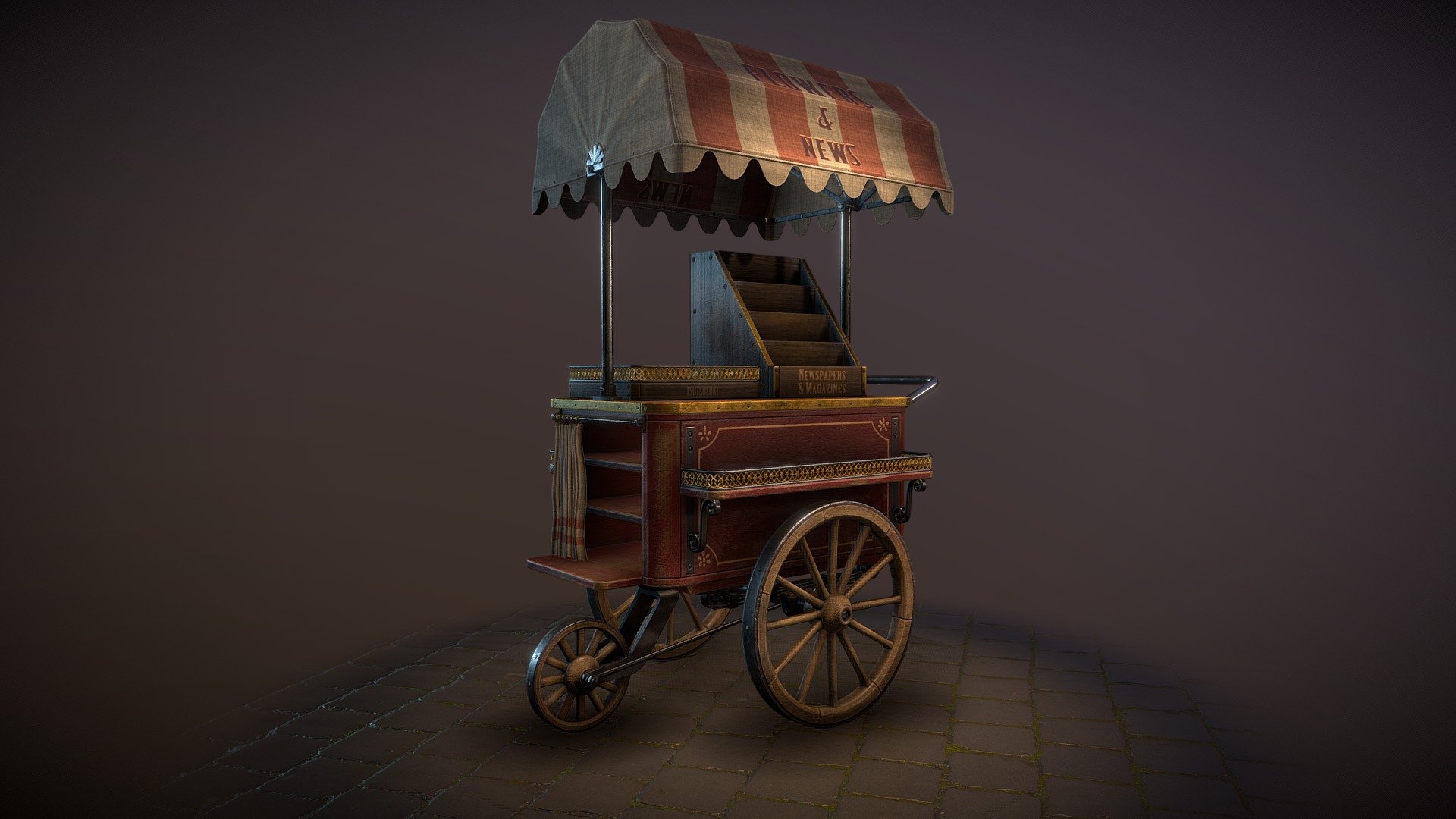 trading cart 3d model