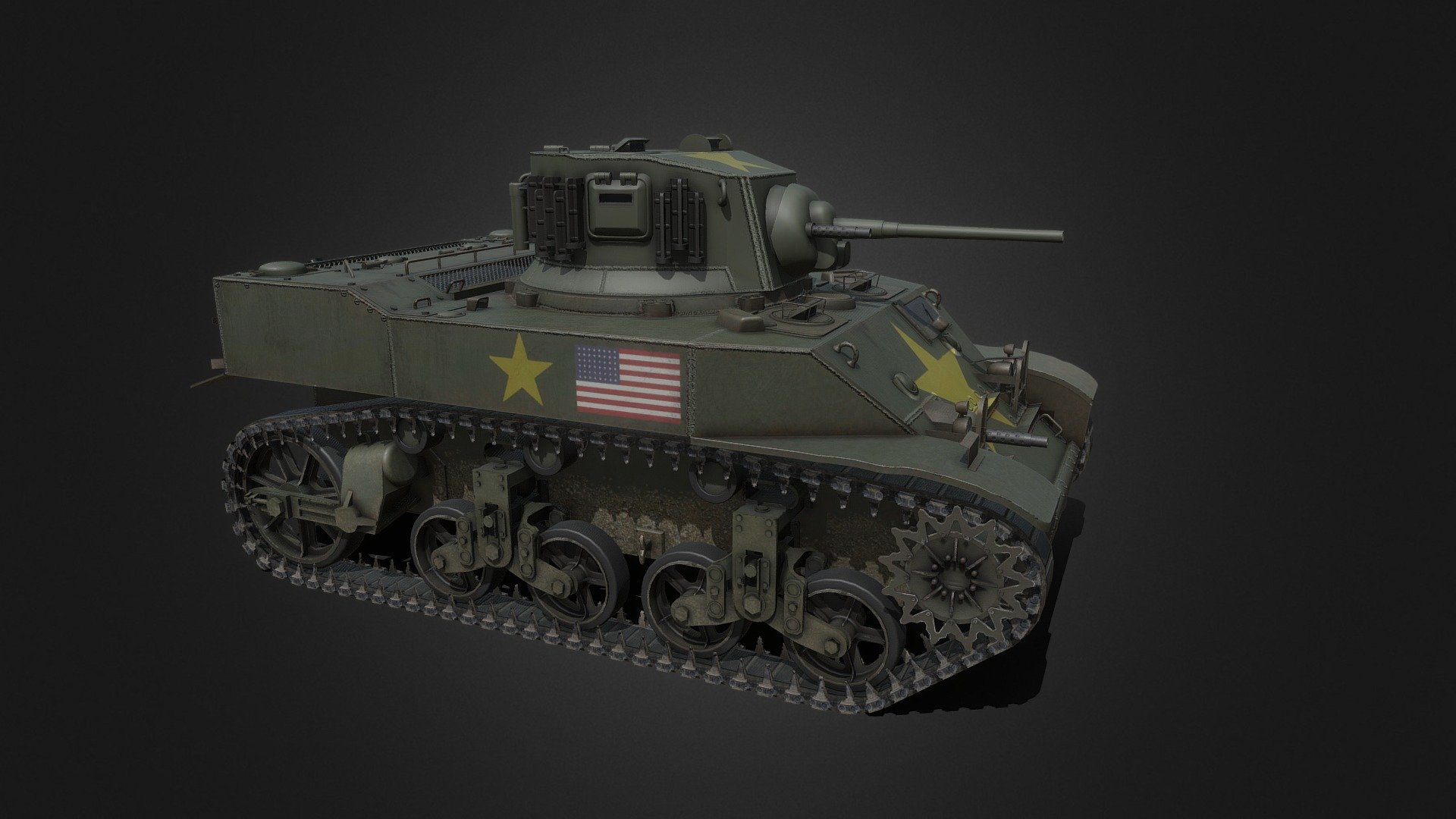 M5 Stuart 3d model