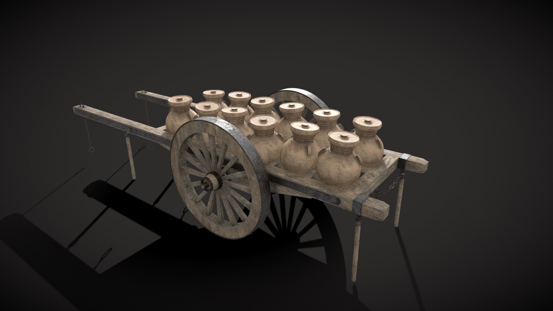 Cart of jars 3d model