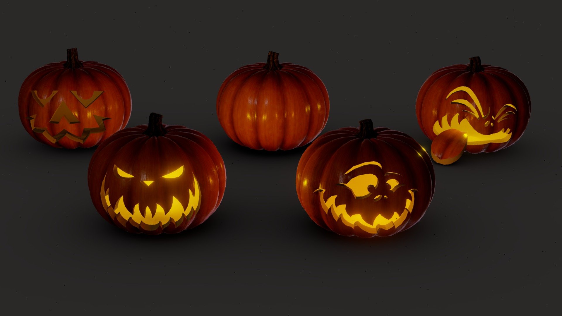 Halloween Pumpkins 3d model