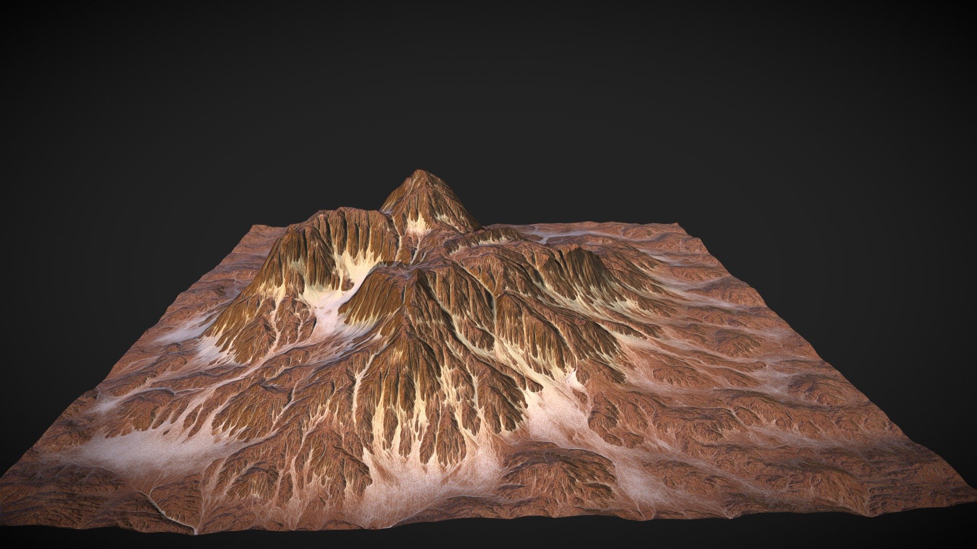 Low Poly Desert Mountain 3d model