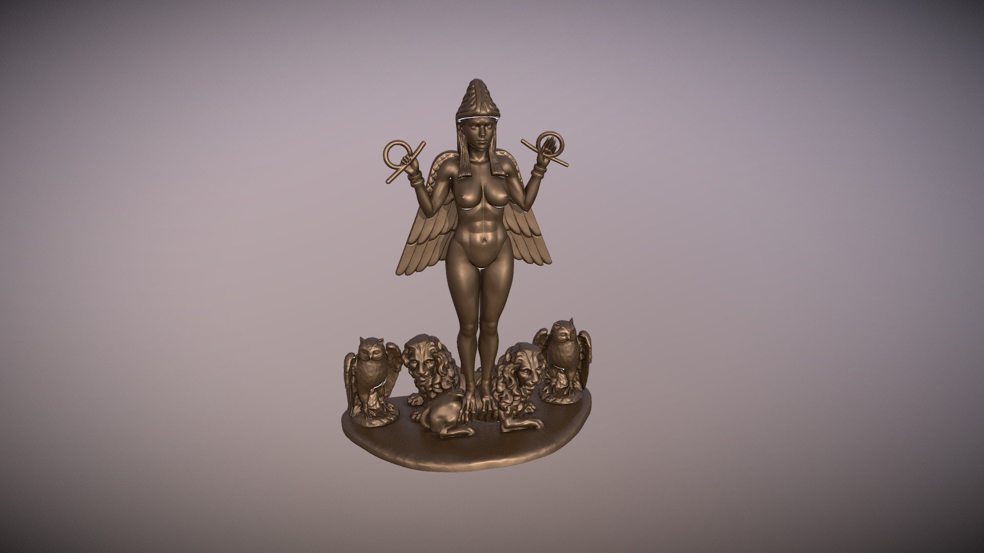 Lilith statue 3d print model 3d model