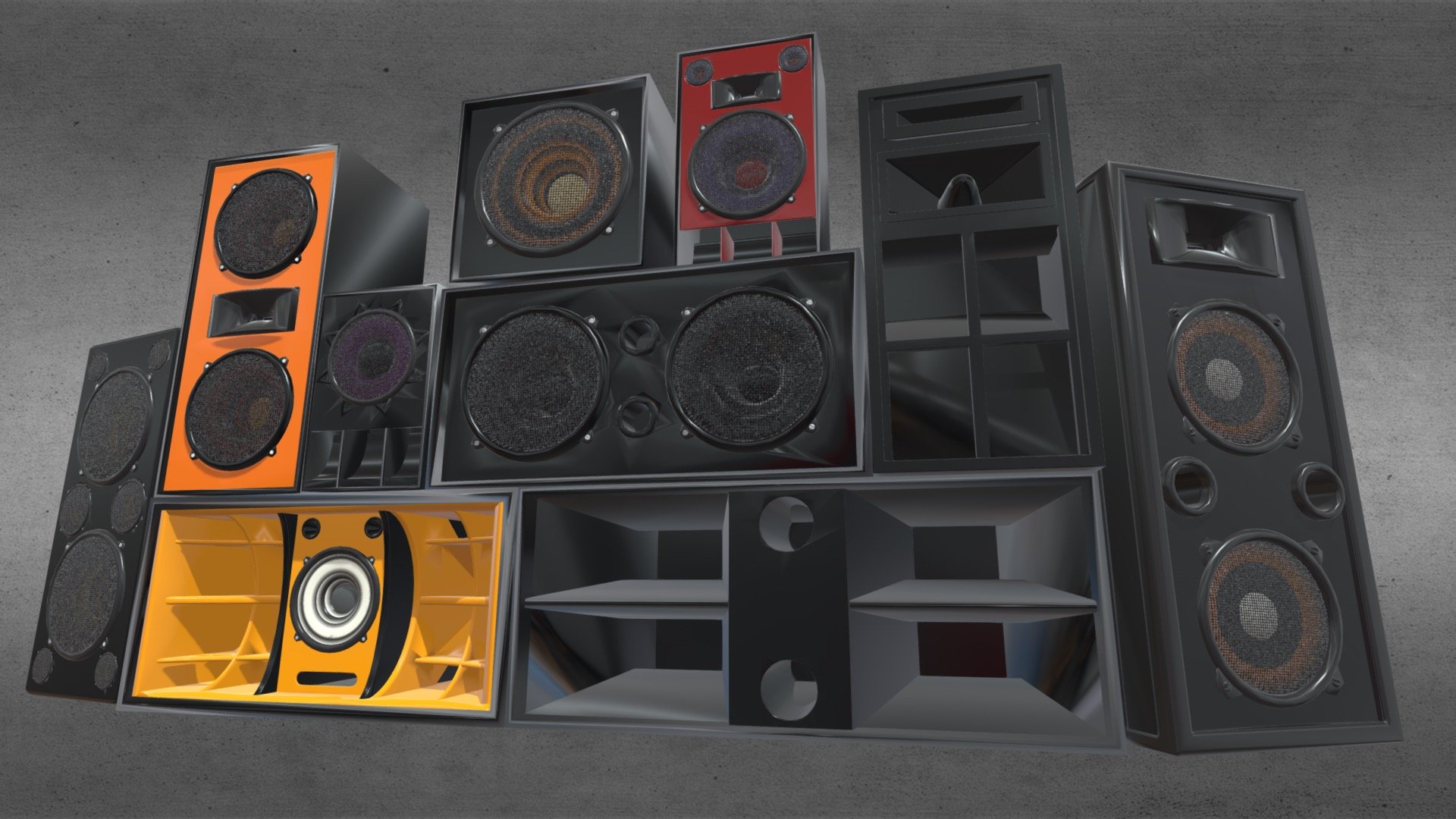 Technival speakers wall 3d model