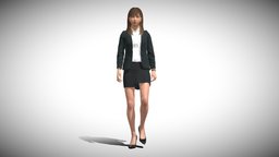 3D Rigged Office Girl