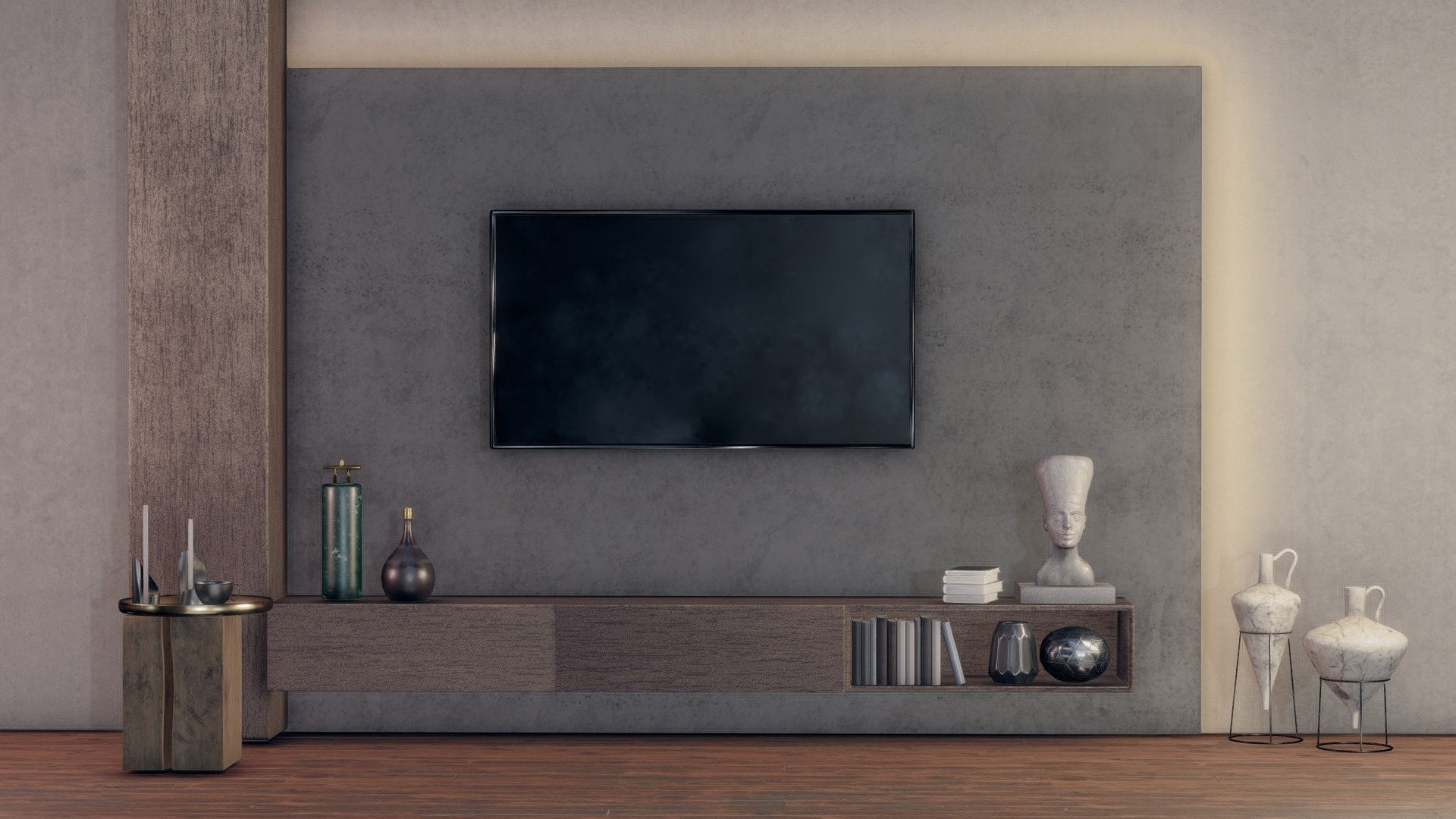 TV Zone in Living Room 3d model