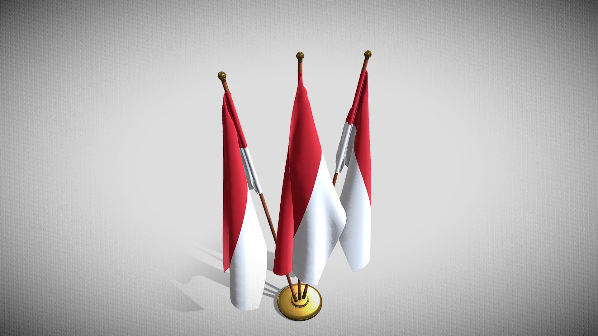 Indonesia Flag Pack 3d model