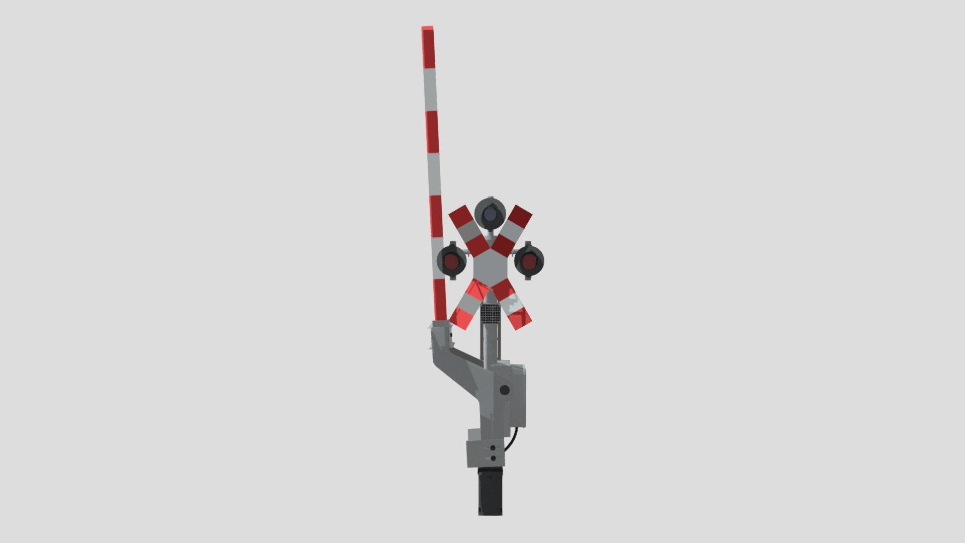 Rail Crossing Traffic Light 2 3d model