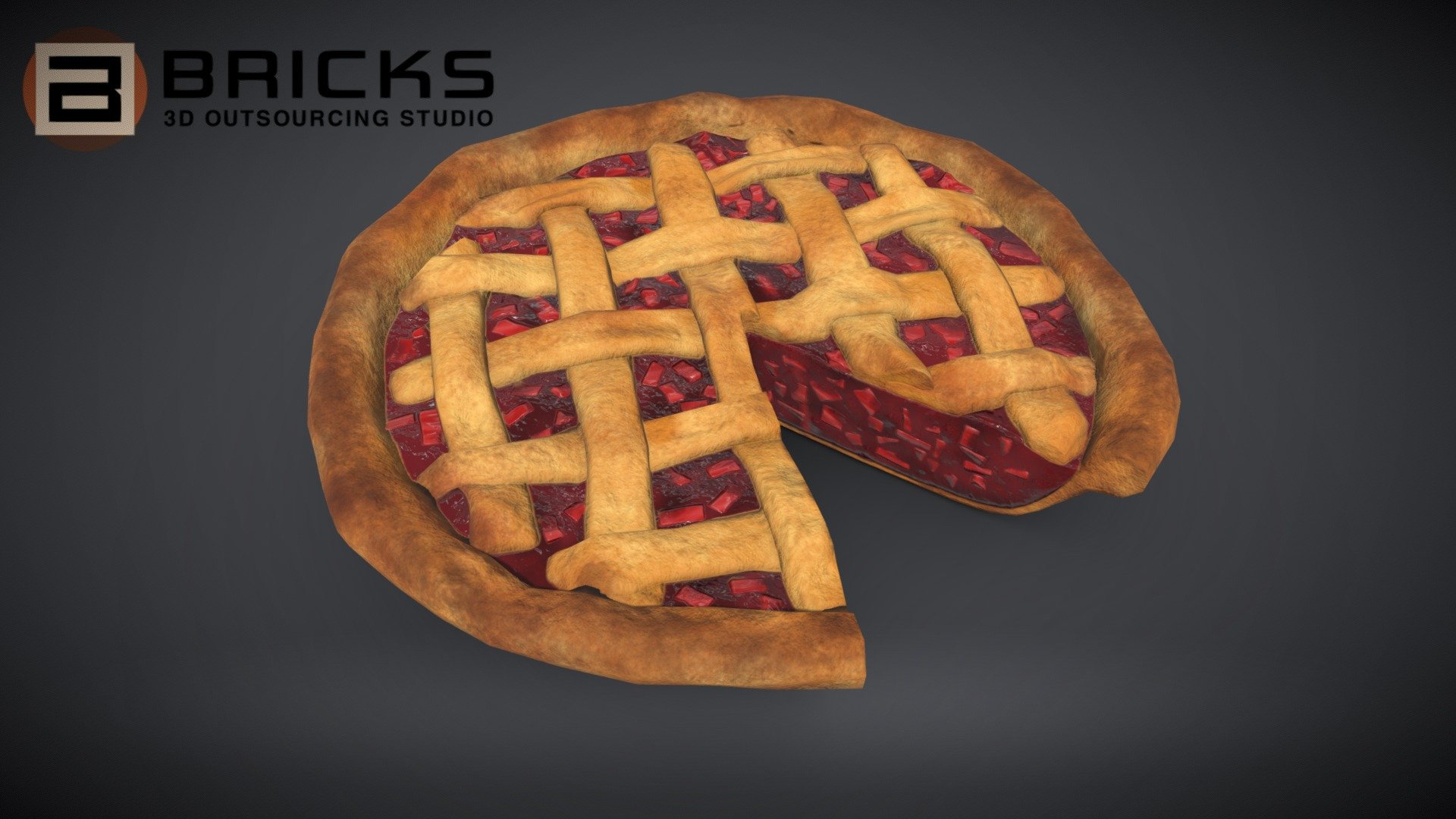 Rhubarb PieChart 3d model