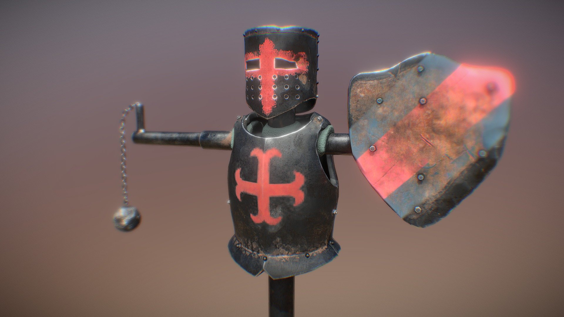 Medieval training mannequin 3d model