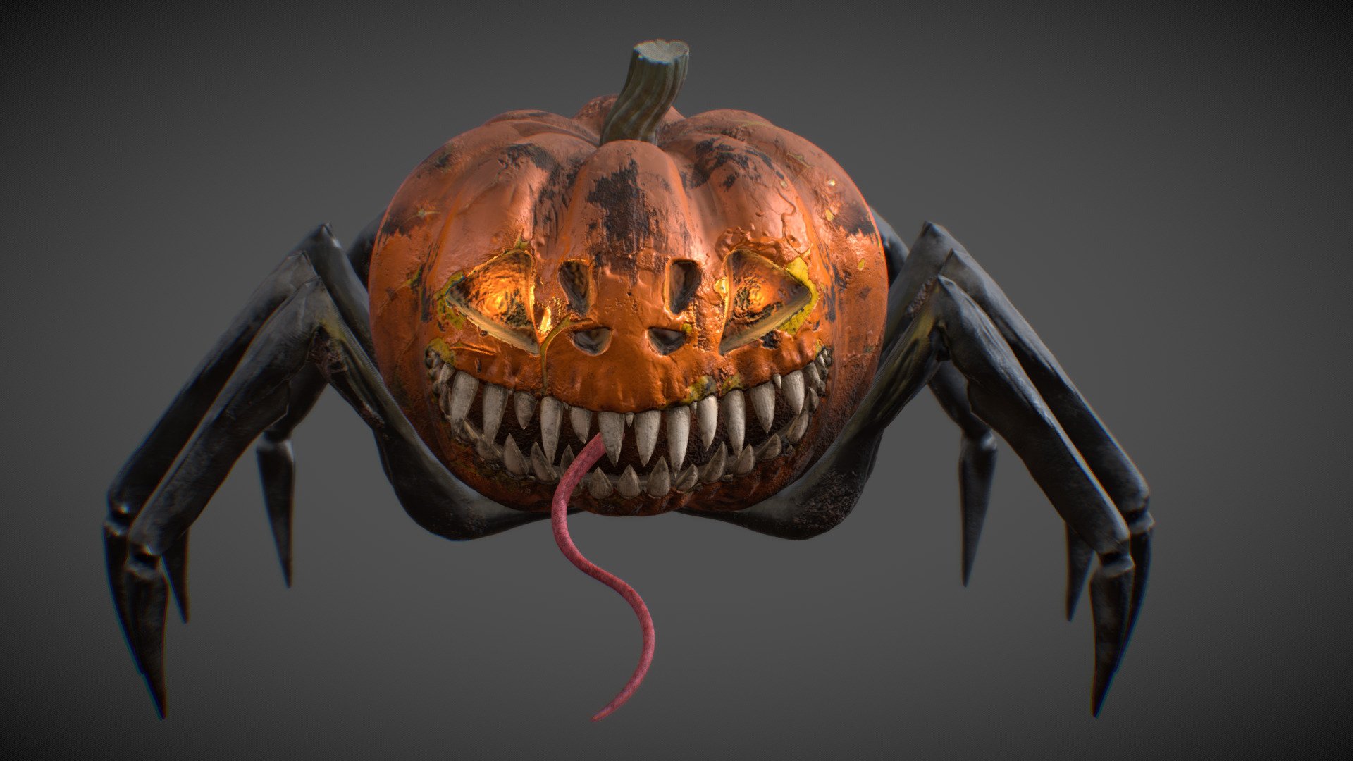 Halloween Spider Pumpkin 3d model