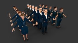 Characters pack lowpoly Hotel Staff rigged