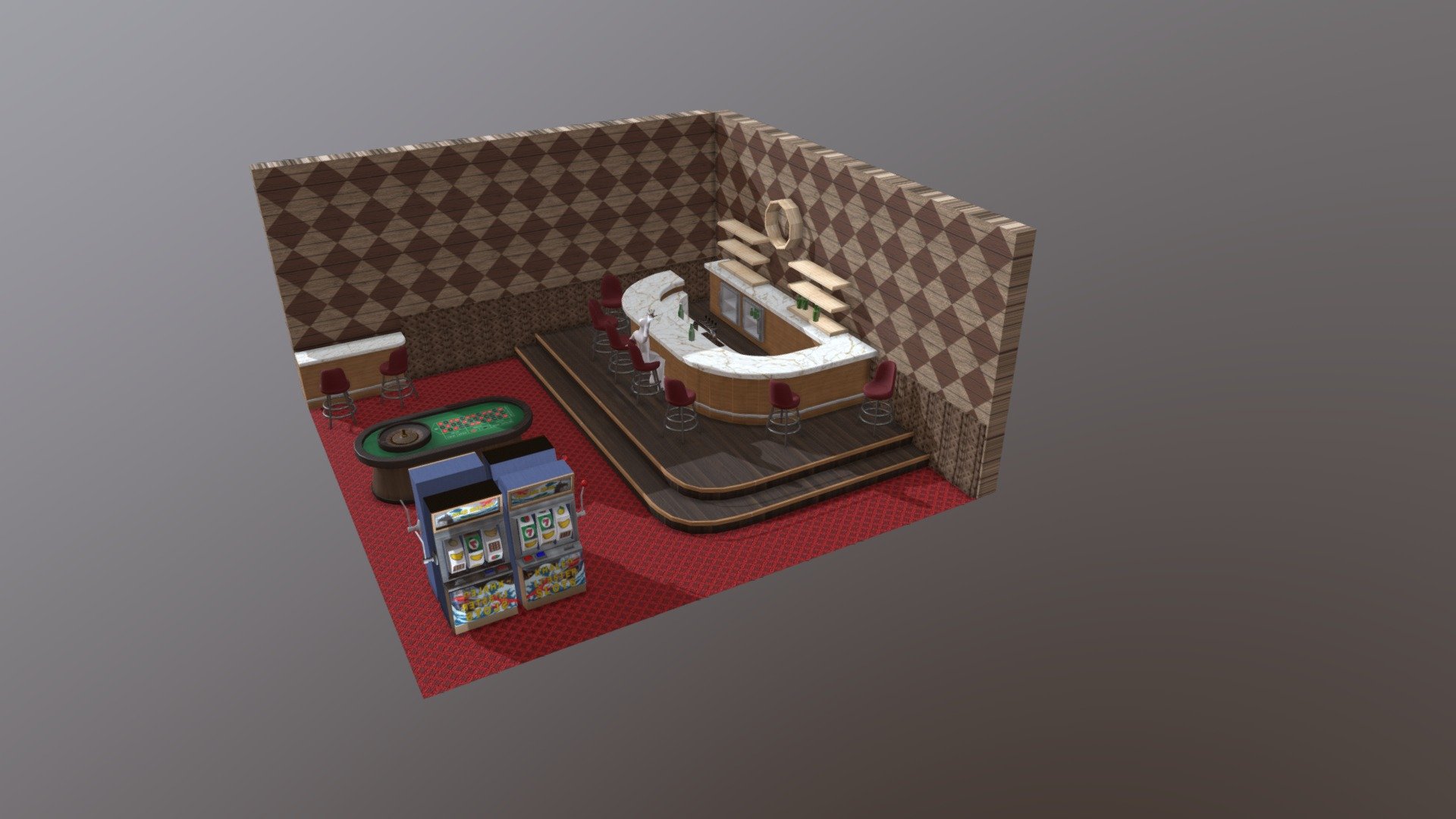 Isometric Bar Room 3d model