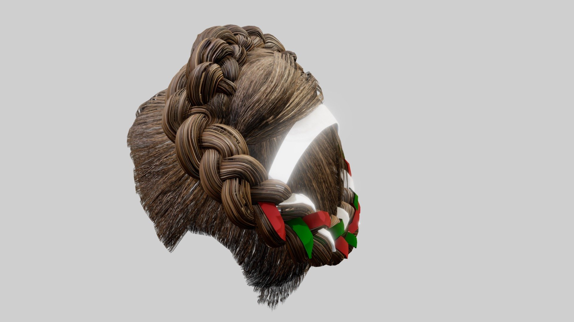 Mexican Braids Hairstyle 3d model