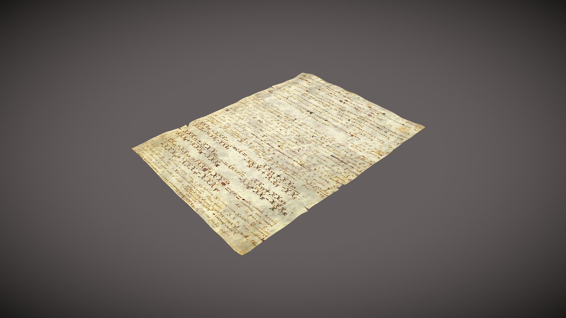 Isaac Newton Manuscript 4 3d model