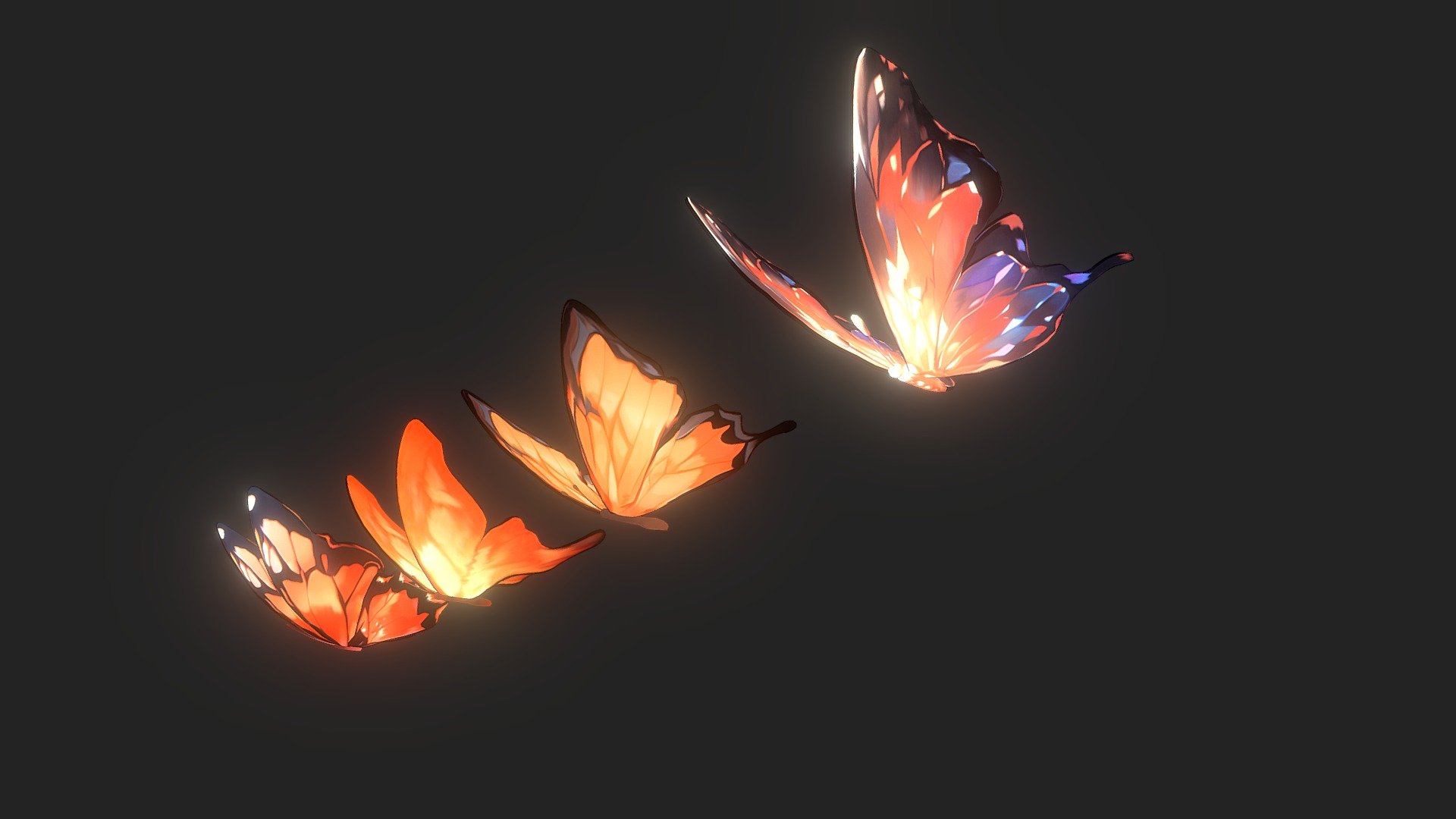 Fantasy Butterfly Anime Style 3d model