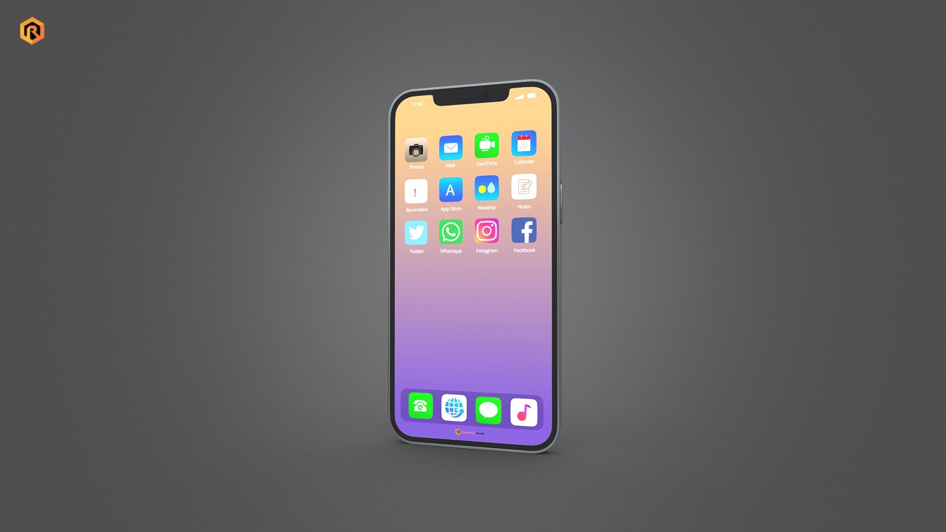 Apple iPhone based mobile phone 3d model