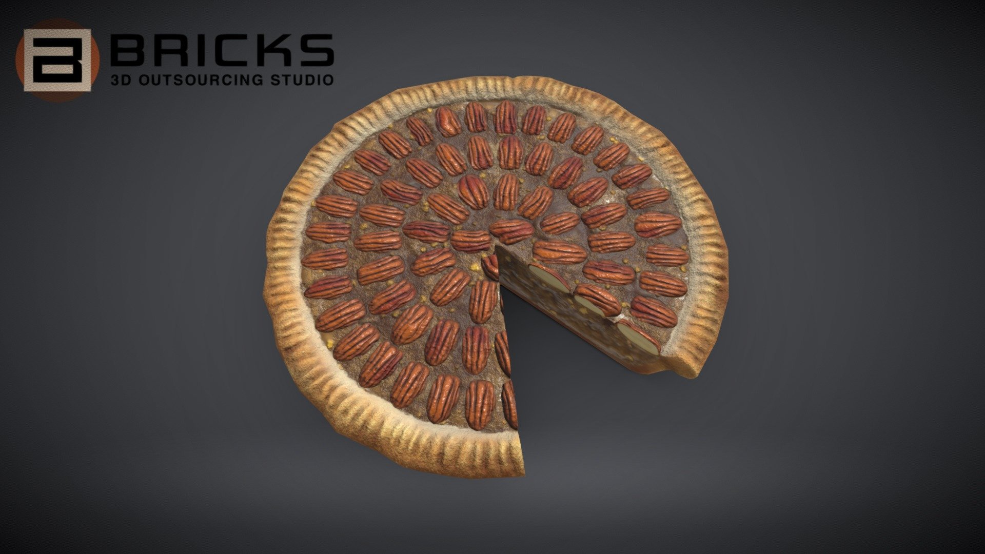 PiePecanChart 3d model