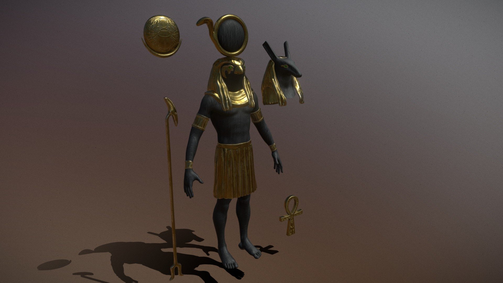 Statue Seth and Ra (Horus) 3d model