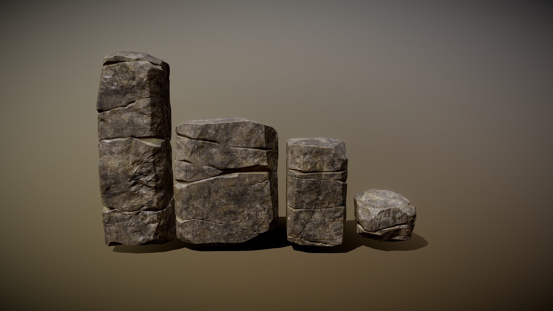 Rock set 3d model