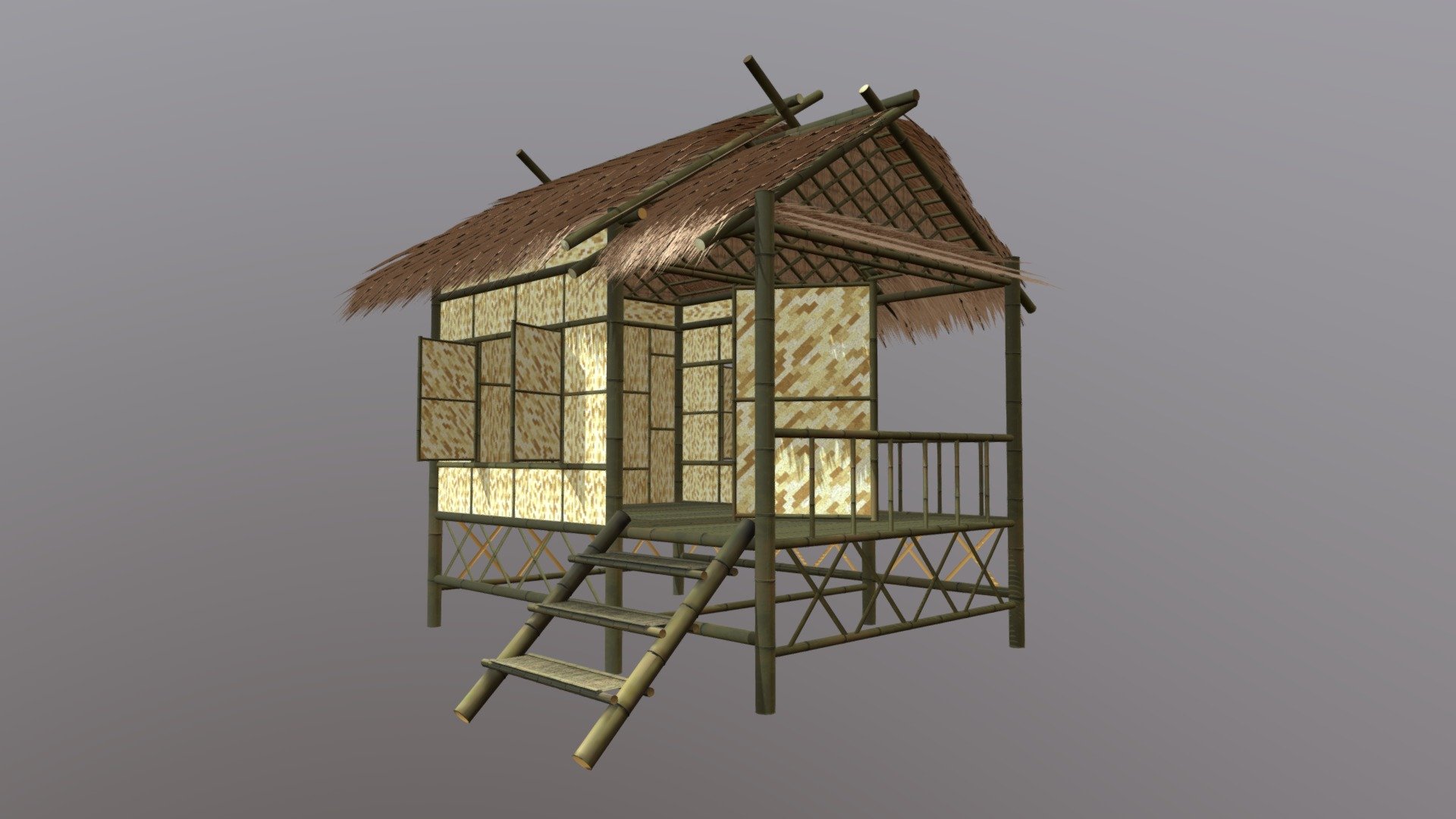 Thai Bamboo House 3d model